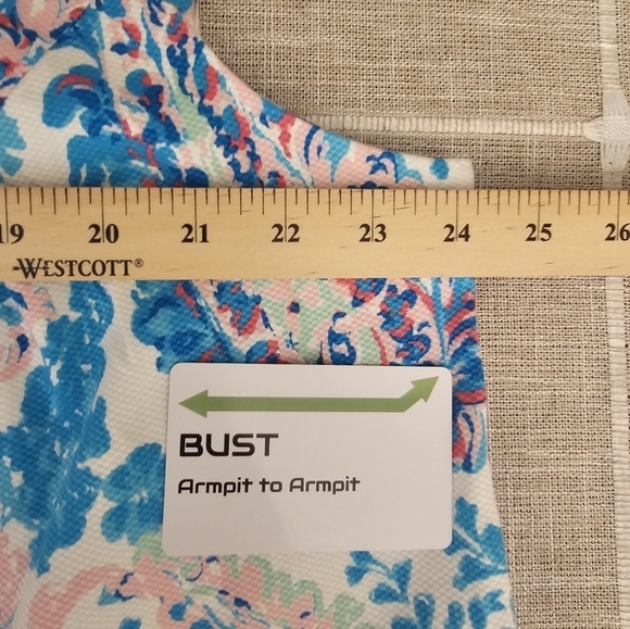 Talbots Plus 22W Cotton Blend Stretchy  Turquoise Fresco Paisley Shift Dress - Picture 7 of 8